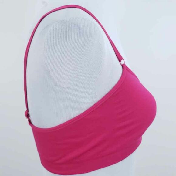 New Balance Yoga Bra Hot Pink Large Wireless Sports Bra Workout Exercise Athleti - Picture 5 of 6